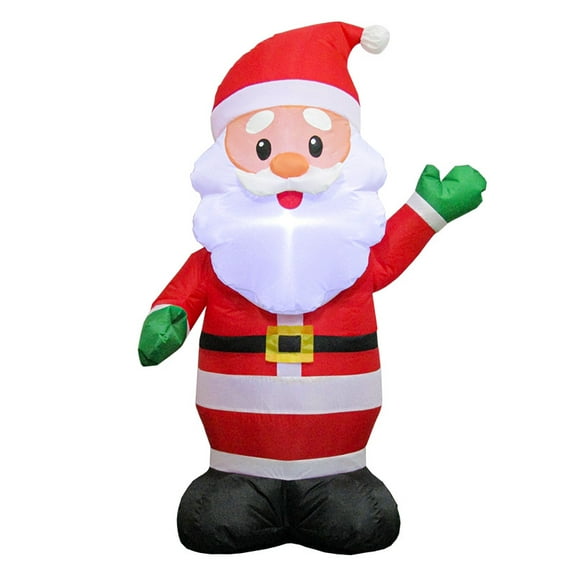 4FT Christmas Inflatables Raised-Hand Elder,Outdoor Decoration LED Lighted Santa Christmas Decor for Yard Patio Garden Lawn Xmas Holiday Indoor Party