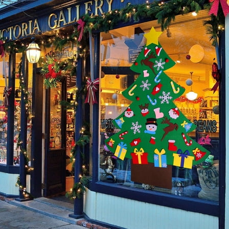 4FT DIY Felt Christmas Tree Set for Kids Toddlers Wall Hanging Decorations Felt Craft Kits for Xmas Party Favors