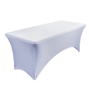 4FT Elastic Fabric Solid Color Spandex Table Cover Folding Table Rectangular Cocktail Tablecloth  Hotel Wedding  Parties
