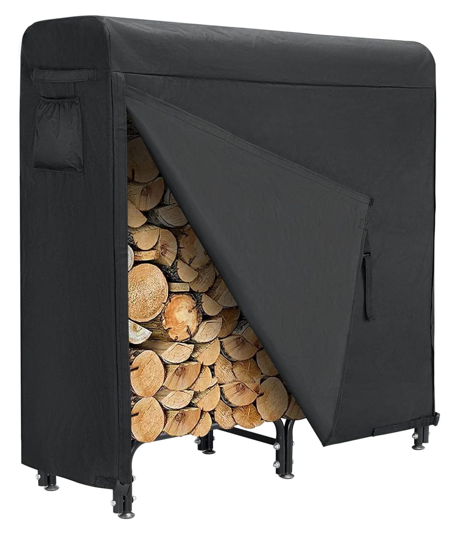 4FT Firewood Rack Outdoor with Cover,Heavy Duty wood racks outdoor for