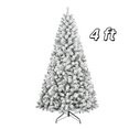 thumbnail image 1 of 4FT Flocked Christmas Tree – Snowy PVC Artificial Holiday Tree with 233 Tips, Compact Full Shape, Sturdy Metal Stand, Christmas Tree for Home, Office, or Apartment Decoration, 1 of 7