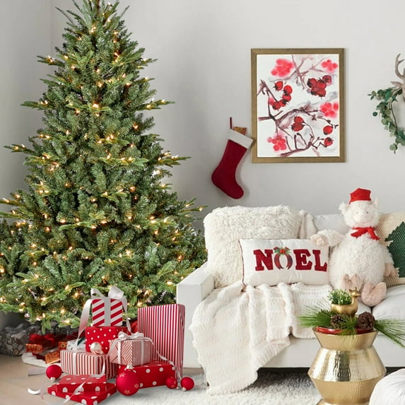 4FT Full-Shape Christmas Tree with 150 UL Lights PE/PVC Mixed Branches, 673 Tips, Wide Base for Spacious Areas, Hinged Structure, Stable Metal Stand