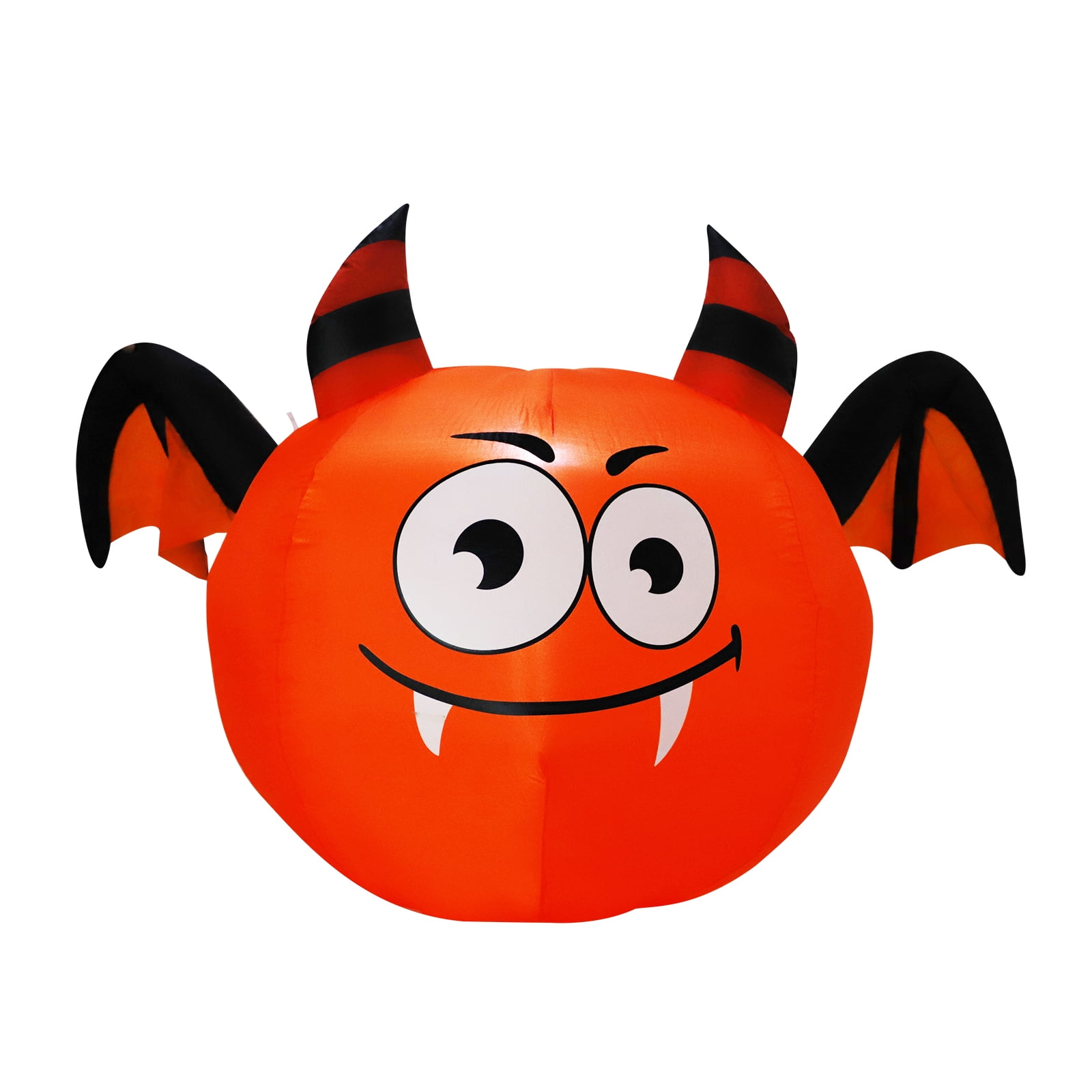 4FT Halloween Inflatables Pumpkin with Dragon Cat Wing LED Lights