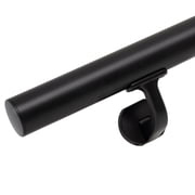 4FT Handrails for Indoor Stairs,Deck,Slope,Modern Aluminum Handrail Set, Wall Mounted, with Zink-Alloy Brackets Aluminium Railing System,Rust Free. Matte Black, 4FT