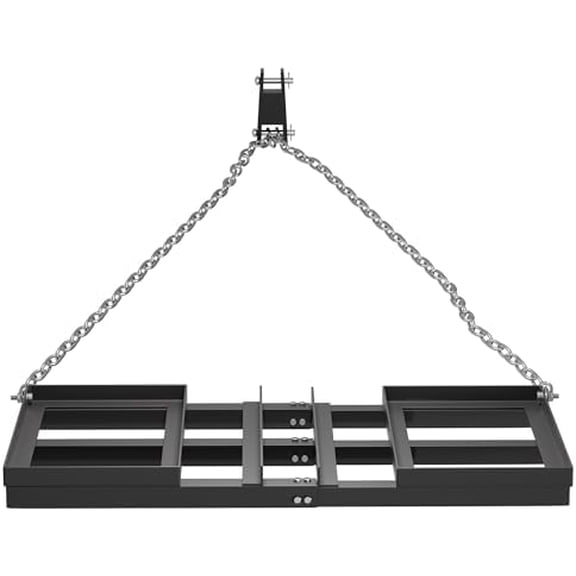 4FT Heavy Duty ATV Drag Harrow & Driveway Grader - 52 LB Tow Behind Lawn Rake for Gravel Driveway Drag, Yard Leveling, Landscape & Power Raking, Compatible with Tractors, Mowers, Trucks$$Tools