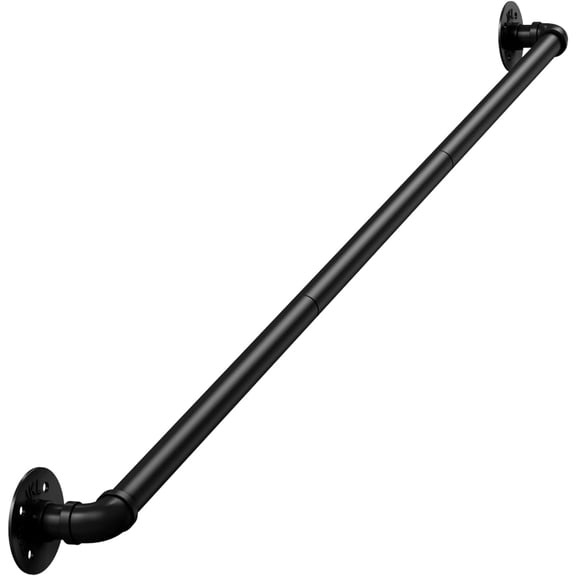 4FT Heavy Duty Stair Handrail, Galvanized Metal Pipe Hand Rail Kit, 440LB Capacity, Wall Mounted Stair Railing for Indoor/Outdoor Steps, Porch, DIY Safety Rail