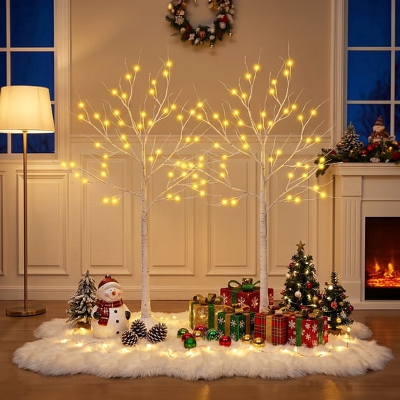 Customizable Led Tree 4FT LED Birch Tree Light with 11 Modes Remote Control, Artificial Trees ...