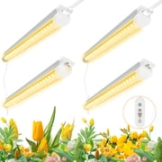 CNSUNWAY 4FT LED Grow Light, 40W Full Spectrum Plant Growing Lamp, 3000K Warm White, 4 Pack