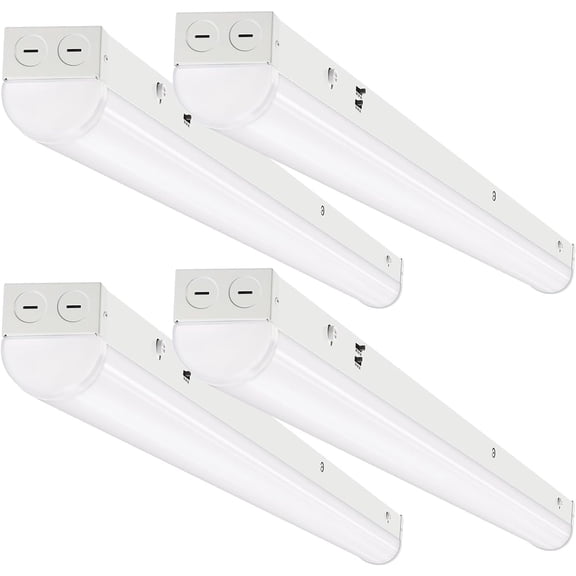 4FT LED Linear Light Fixture, 4 Foot LED Shop Lights 40/32/24W 35/40/5000K CCT Selectable, 4Feet Commercial Bay Lighting Fluorescent Tube Replacement for Office Garage 4 Pack