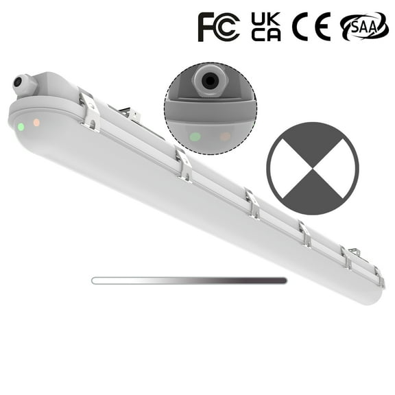 4FT LED Vapor Tight Emergency Light, Battery Backup IP65 IK08 20W/40W 125LM/W LED Vapor Proof Fixture, 5000K, 100-277V, 0-10V Dimmable 4 Foot Waterproof LED Outdoor Shop Light Fixture for Carport,FCC