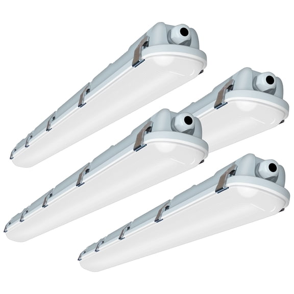 4FT LED Vapor Tight Light, 34/38/45W,5850lm,IP65 Waterproof Led Outdoor Shop Light,3500K/4000K/5000K CCT Selectable,UL&DLC Listed Led Shop Light for Parking Garage,Carport
