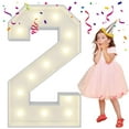 thumbnail image 1 of 4FT Light Up Numbers Letters, Mosaic Numbers for Balloons, Giant Mosaic Balloon Number 2 for 12th 20th 21st Birthday Decorations, Anniversary Party Decor, 2 Year Old Party Decorations, 1 of 1