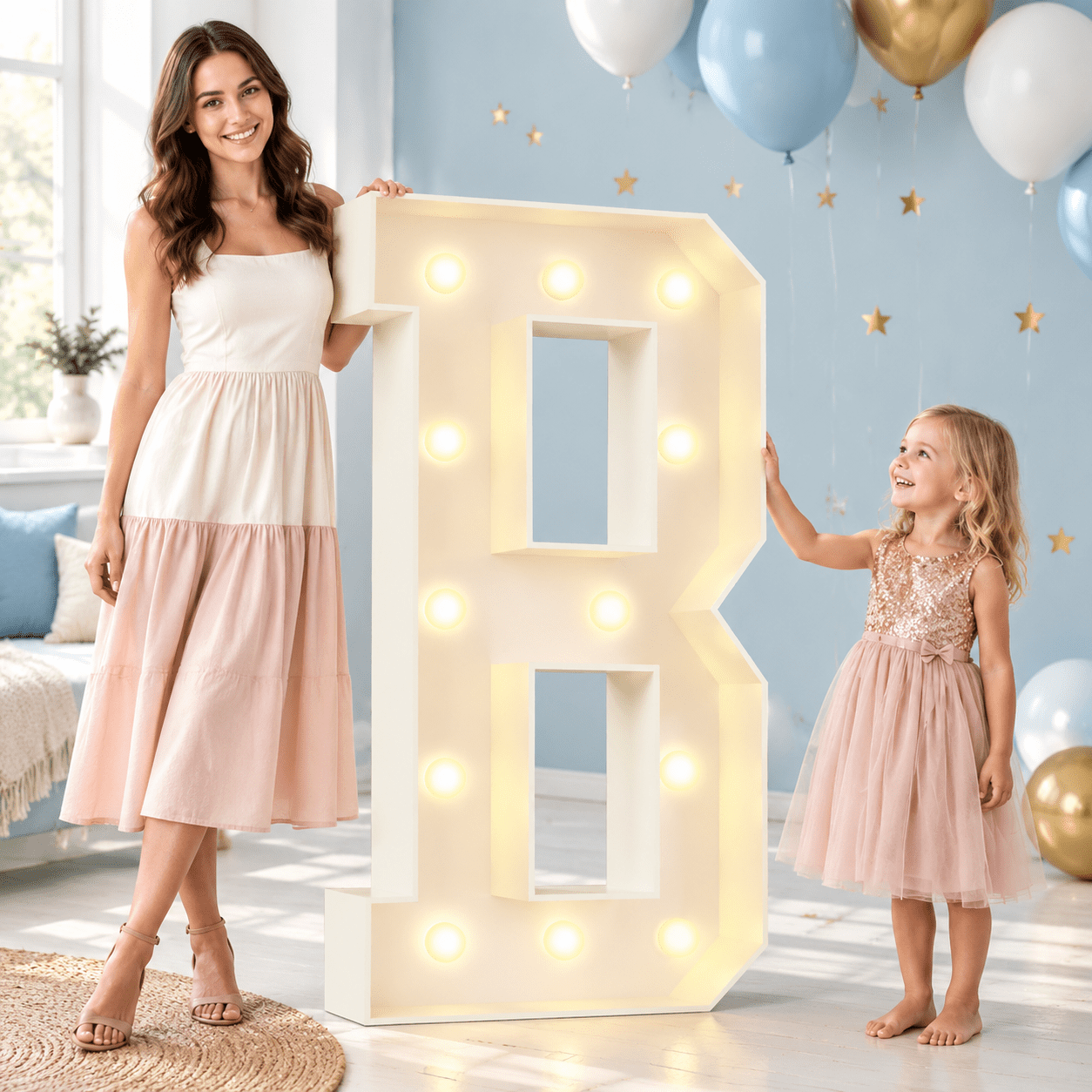 Signature Leter E 4FT Light Up Marquee Letter B, Large Decorative Lighted Sign for ...