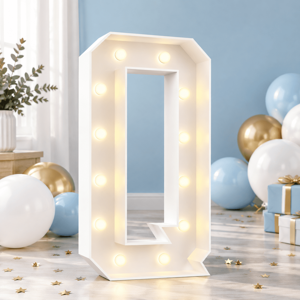 Signature Leter E 4FT Light Up Marquee Letter Q, Large Decorative Lighted Sign for ...