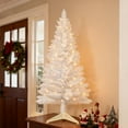 thumbnail image 1 of Bringstar 4FT White Artificial Christmas Tree with 50 String Lights, Mini Tinsel Tree, Not Pre-Lit, for Halloween & Holiday Home & Office Décor, 1 of 13