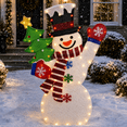 thumbnail image 1 of 4FT Lighted Pre-lit Outdoor Christmas Snowman Decoration 90 Warm White LED Lights Light Up Christmas Snowman Decor 16 FT Power Cord for Front Yard Lawn Porch Garden, 1 of 12