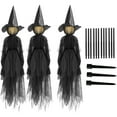 thumbnail image 1 of 4FT Lighted Witches Halloween Decorations Waterproof Life Size LED Witch Yard Stake with Ground Spikes, Hand-Holding Witch Party Decor for Lawn, Garden, (Set of 3, Battery Powered), 1 of 4