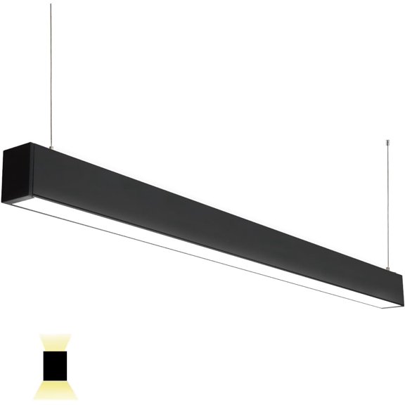 4FT Linkable LED Linear Light, 50/45/40/35/30W Adjustable, 3000K/4000K/5000K Selectable Linear Lighting Fixture, 0-10V Dimmable Architectural Hanging Office Shop Light for Gym Retails, ETL 1Pack