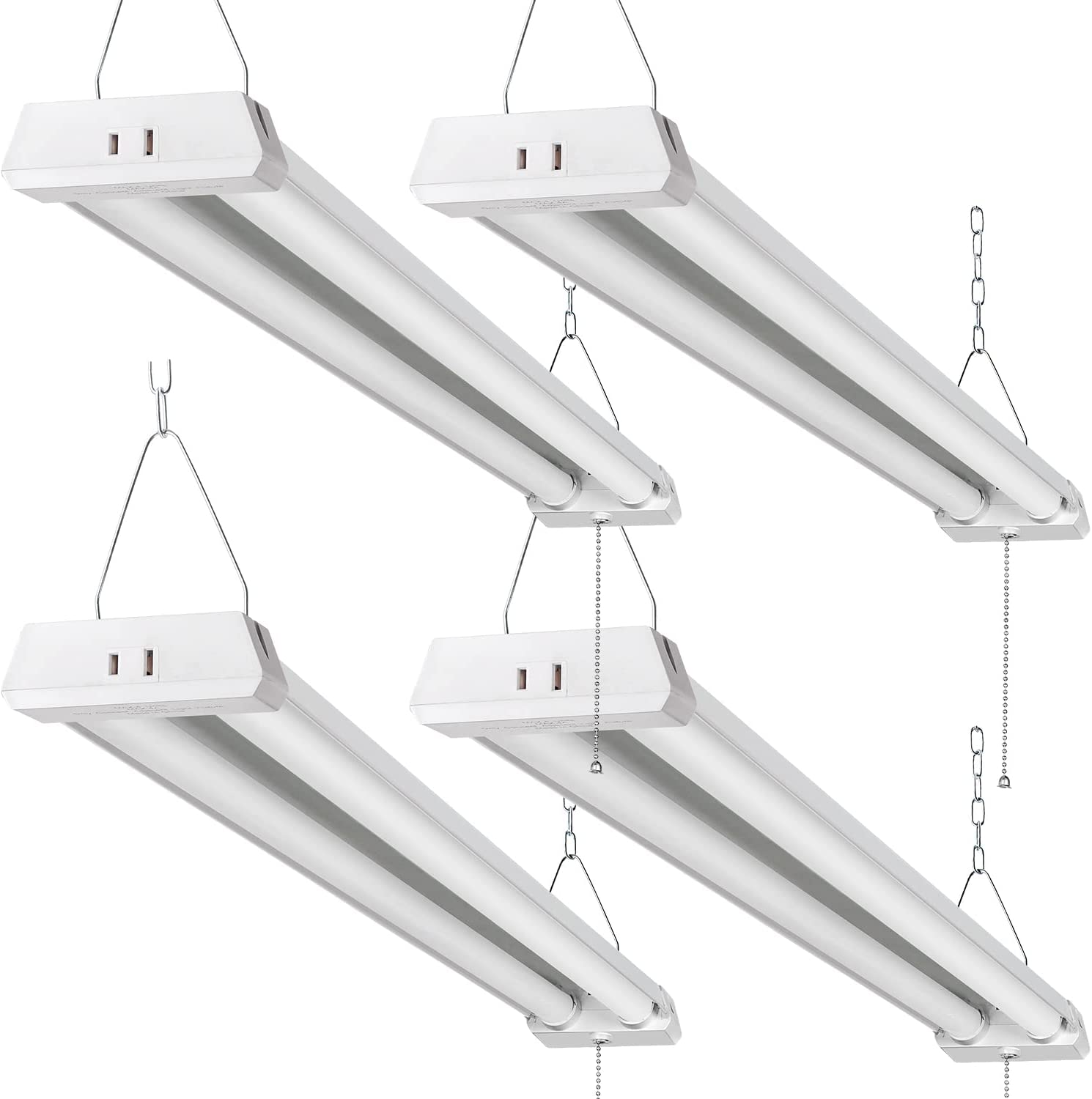 4 Pack 8FT T8 LED Shop Light 72W 6500K – High Output V-Shaped Ceiling Fixture