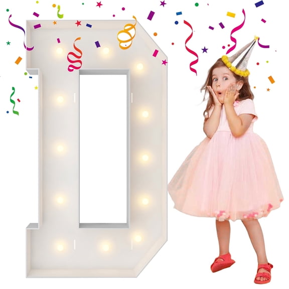 4FT Marquee Light Up Letters, Large Marquee Letters, Mosaic Balloon Frame Letters Big Letters For Engagement Wedding Decorations Birthday Party Backdrop Decor, Balloon Arch Kit Letter D