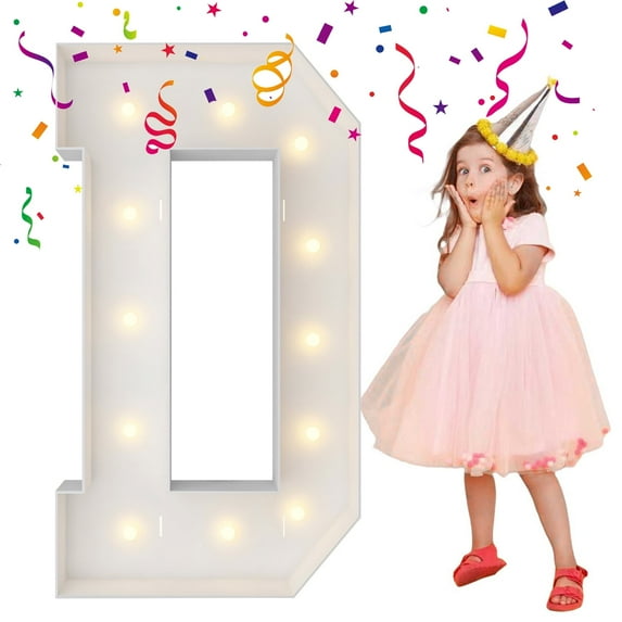 4FT Marquee Light Up Letters, Large Marquee Letters, Mosaic Balloon Frame Letters Big Letters For Engagement Wedding Decorations Birthday Party Backdrop Decor, Balloon Arch Kit Letter D