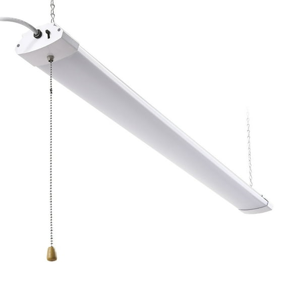 4FT Pendent Lamp 48W Linkable LED Shop Light for Garage, 3000K&4000K&5000K Selectable LED Integrated Ceiling Light Fixture Hanging&Ceiling Mounting with Pull Chain