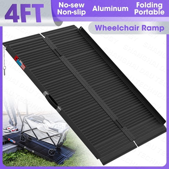4FT Portable Aluminum Wheelchair Ramp – Multi-Folding Mobility Scooter ...
