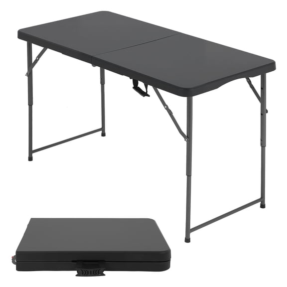 4FT Portable Folding Table, Half-Fold Durable Table for Indoor & Outdoor Use, Lightweight Multi-Purpose Desk for Home, Office, Camping, Parties & Dining