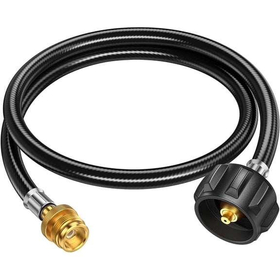 4FT Propane Hose Adapter 1lb to 20lb, Propane Tank Hose with QCC1/Type1 for 5-40lb Propane Tanks, Propane Adapter Hose with CGA600 Connection for Weber Q Grill/Coleman Stove/Buddy Heater