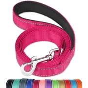 4FT Reflective Dog Leash with Soft Padded Handle for Training,Walking Lead for Medium & Small Dogs,3/4 Inch Wide,Hotpink