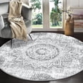 thumbnail image 1 of 4 ft Round Area Rug, Yamaziot Boho Vintage Oriental Circle Carpet, Washable Non Slip Non Shedding Soft Faux Indoor Floor Mat Rug for Bedroom Living Room Sofa Office, 1 of 7