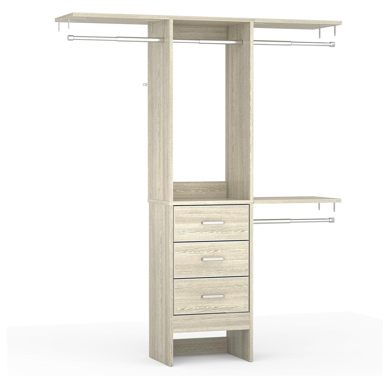 4FT Small Closet System with 3 Fabric Drawers, '' Closet Organizer ...