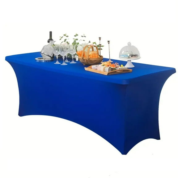 4FT Table Cloth For Rectangular Fitted Events Stretch Champagne Table Covers Washable Table Cover Spandex Tablecloth Table Protector For Party Wedding Cocktail