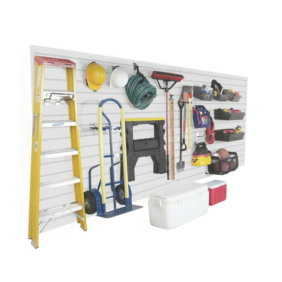 4FT x 1FT PVC Slatwall Garage Organization System - Heavy Duty Wall Panels for Workshop & Storage Solutions