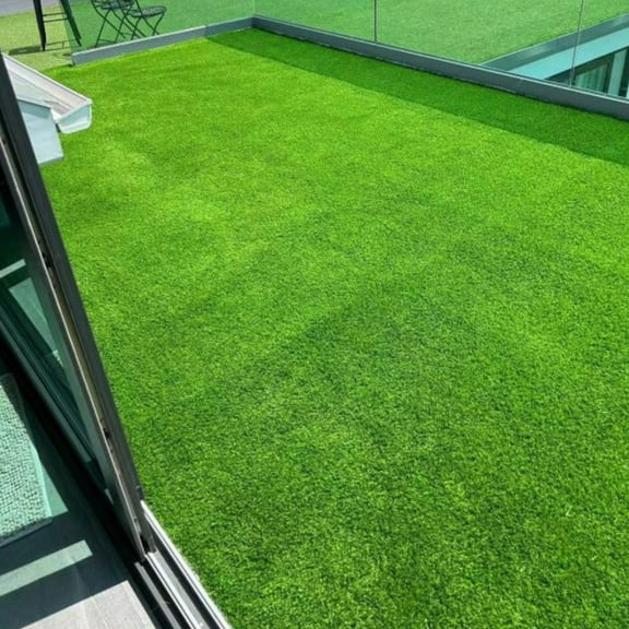 4FTX6FT Outdoor Artificial Grass Runner Rug Thick Realistic Fake Grass Roll Decor Patio Balcony Garden Lawn Dog Pets Turf Drain Mat 1.38" Pile Height