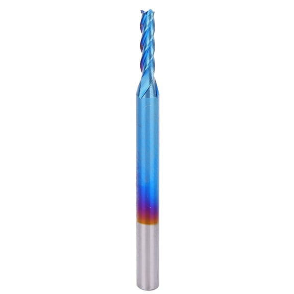 4Flute End Mill Tungsten Steel Blue Coating CNC Straight Handle Milling Cutter(3.175 x 2 x 8 )