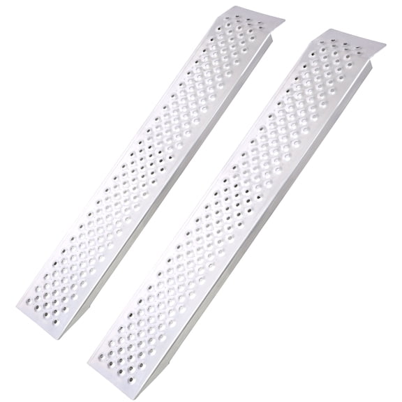 4Ft Aluminum Shed Ramps 2Pc, Outdoor Loading Ramps For Shed Curb Steps Stairs, Golf Cart Ramps, Four Wheeler Ramps For Hand Truck, Bicycle, Motorcycle, Riding Mower, 880 Lbs Capacity