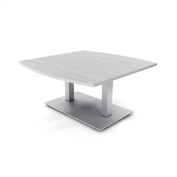 4Ft Boat Shaped Coffee Table Double Post Metal Base Low Side Table