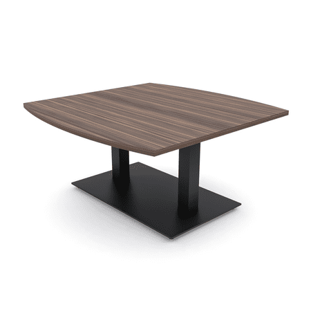 4Ft Boat Shaped Coffee Table Double Post Metal Base Low Side Table