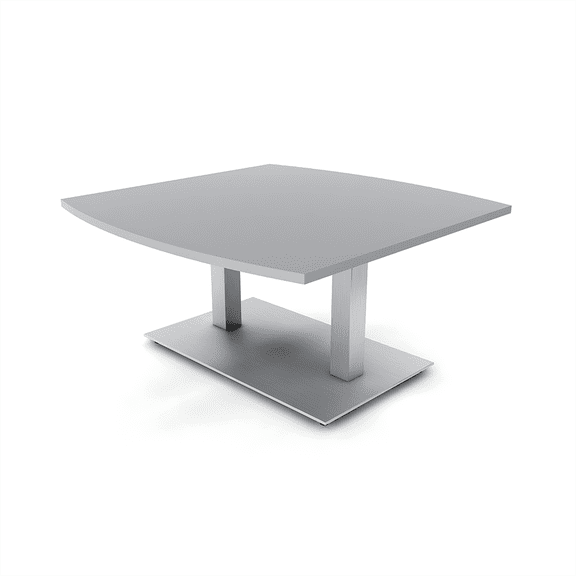 4Ft Boat Shaped Coffee Table Double Post Metal Base Low Side Table