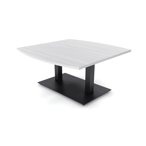 4Ft Boat Shaped Coffee Table Double Post Metal Base Low Side Table