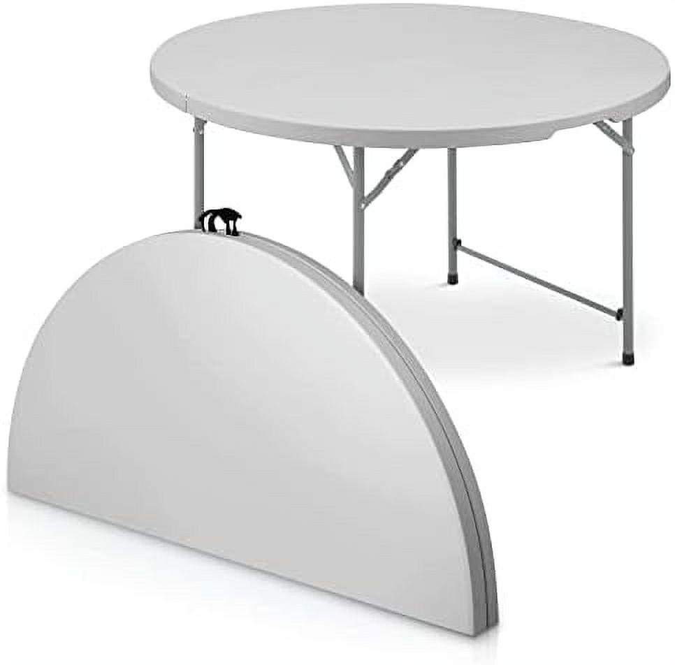 4Ft Folding Table Round Fold In Half Event Table Indoor Outdoor Dining