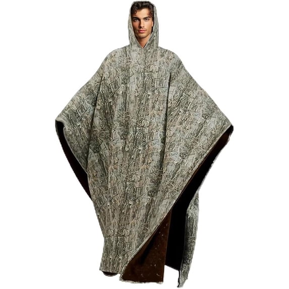 4Ft Oversized Blanket Cloak With Adjustable Hood Weighted Unisex Loose Hooded Blanket For Indoor And Outdoor Comfort And Warm Solid Color Wearable Blanket Poncho Gift(Camouflage-125X72Cm)