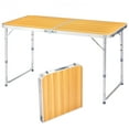 thumbnail image 1 of 4Ft Portable Multipurpose Folding Table wood grain color, 1 of 16