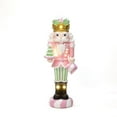 thumbnail image 1 of 4Ft Tall Nutcracker Pink Soldier with Candy Tree Holiday Decoration with Lights, 1 of 12