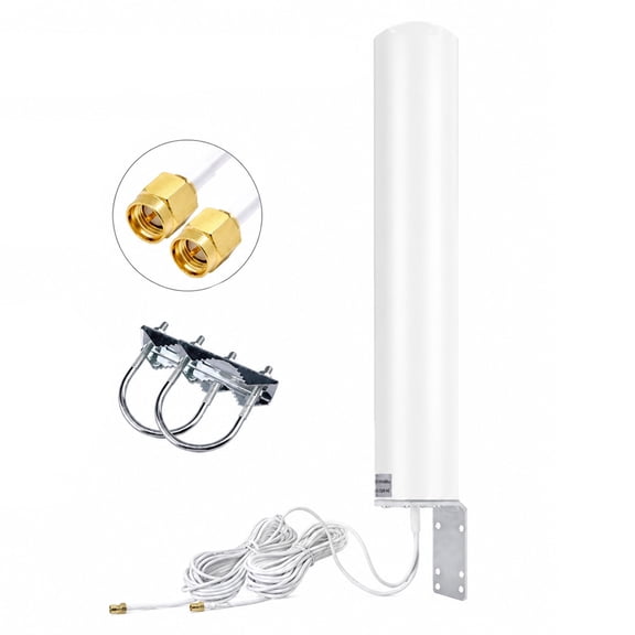 18dBi 4G 5G Omnidirectional Outdoor Antenna Signal Booster with 5m Cable IP67 Waterproof 360 Coverage for Router and Hotspot