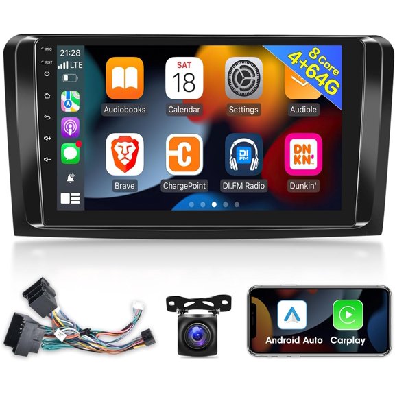 [4G+64G] Android 13 Car Radio for Mercedes Benz GL ML W164 X164 ML350 ML500 ML280 GL320 GL350 GL450 2005-2011, Touch Screen Stereo, Carplay/Android Auto/DSP 32 EQ/WiFi/4G Module +Backup Camera