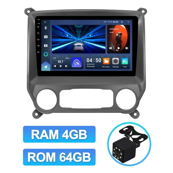 4G 64G Android 14 Car Stereo Radio for Chevrolet Silverado/GMC Sierra 2014-2018 CarPlay GPS FM BT WiFi
