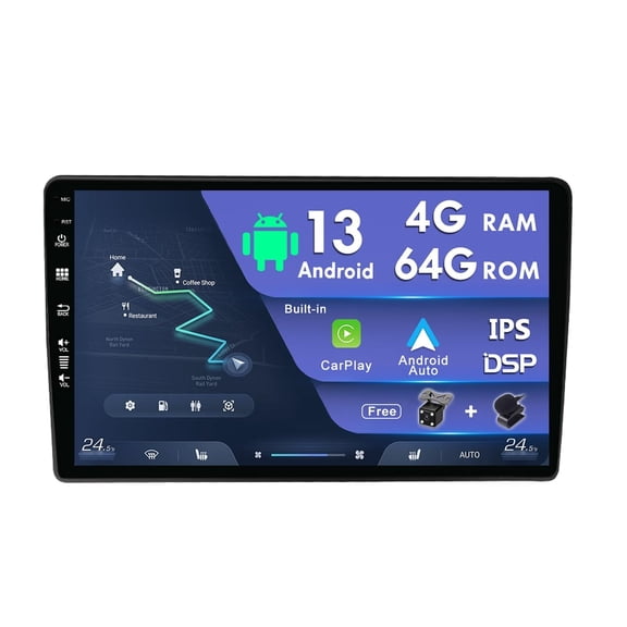 Sehmtoo Car Radio 4G+64G9in IPS Android Car Stereo For Audi A4 S4 RS4 B6 B7 RNS-E 2000-2008 GPS Navigation Carplay DSP Head unit - Free Camera & MIC - Support WiFi 4G BT5.0 SWC RDS DAB