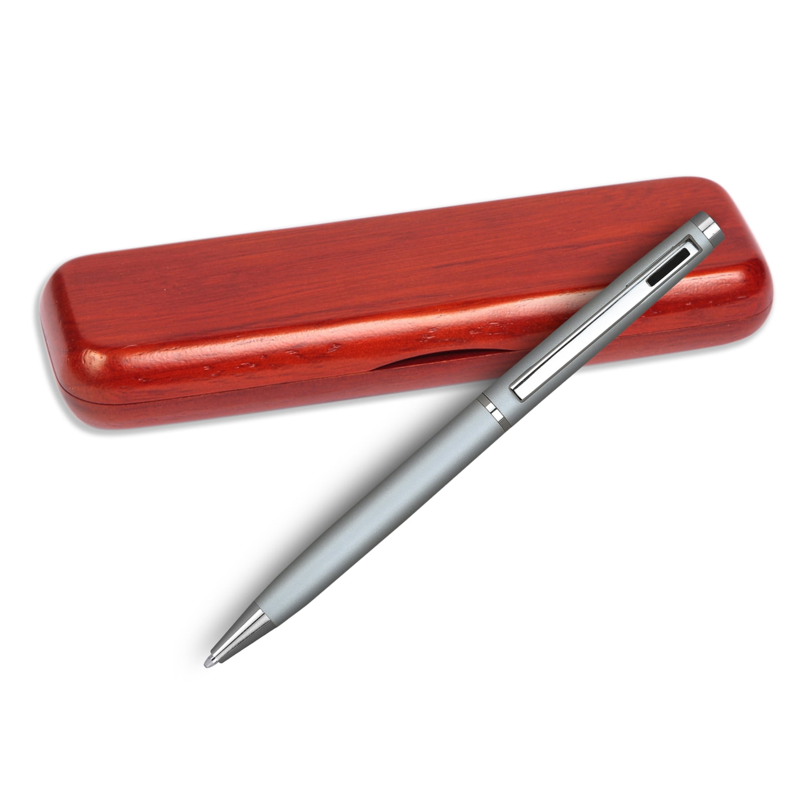 4G Ball Pen - Silver with Black Accents with Single Gift Box Rosewood